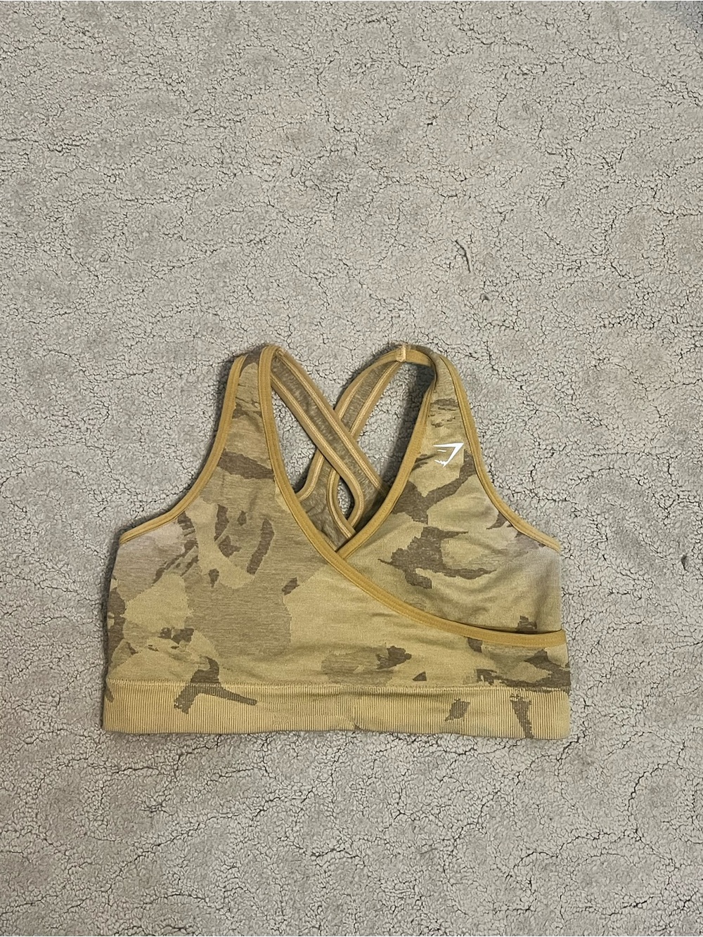 Gymshark Green Camo Crossback Sports Bra
